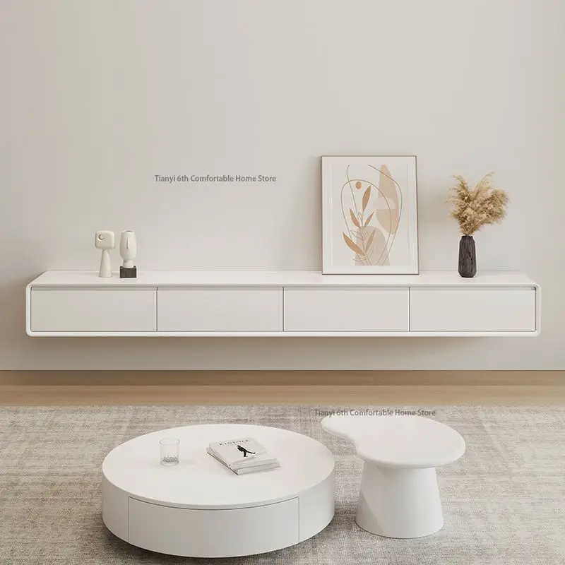 Mueble de TV flotante minimalista moderno, mueble de TV nórdico creativo montado en la pared, muebles sencillos para sala de estar, mesa para tv FYFS