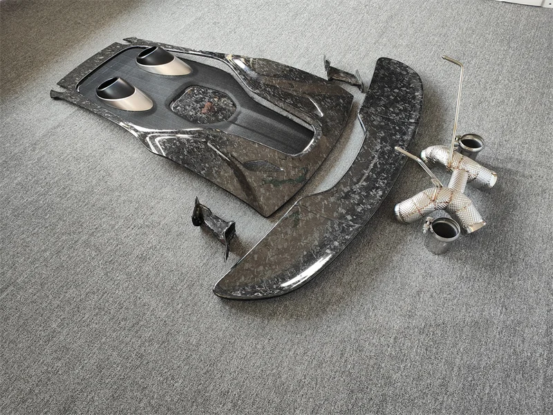 

Used for Upgrading Mclaren 540C 570S to 600LT Style Forged Carbon Fiber Rear Spoiler Tailgate Exhaust Body Kit