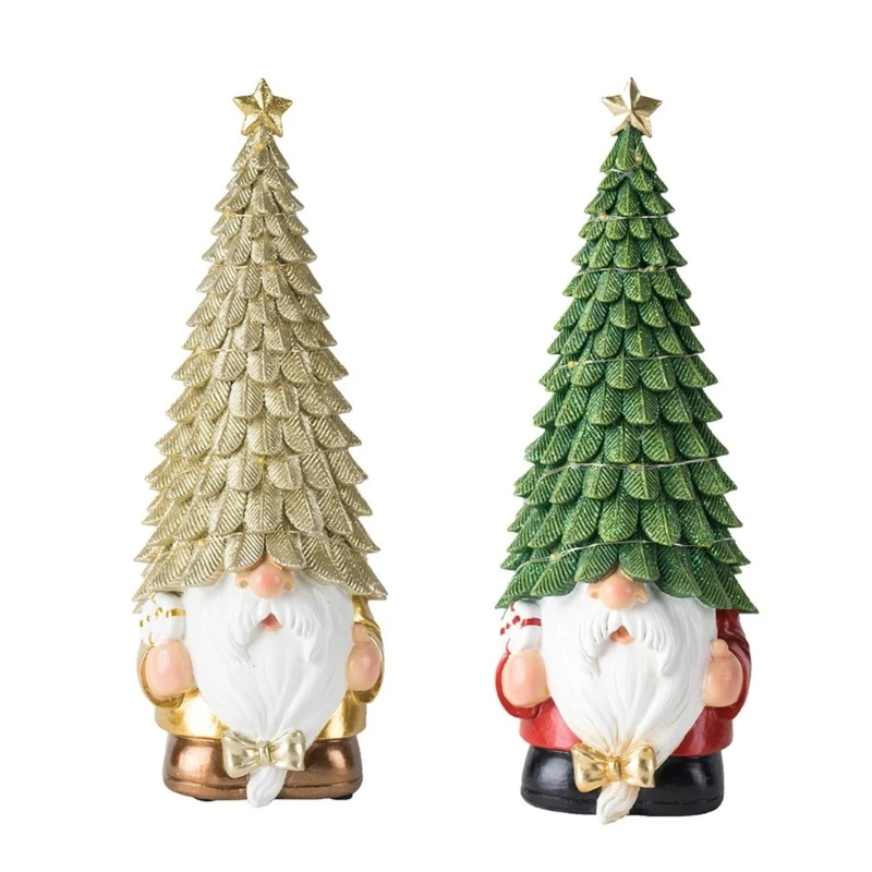 Nouveau Festival visage moins elfe poupées résines Figure noël décoration table ornement