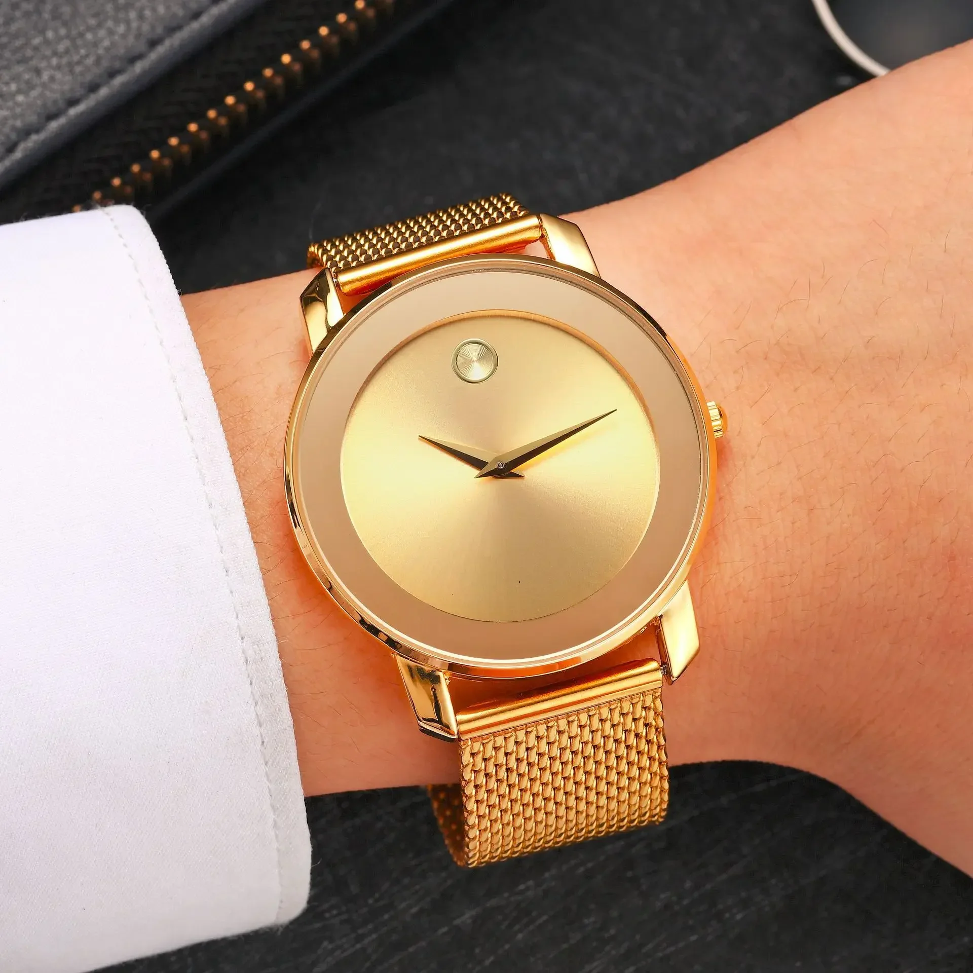 Ultra Thin Steel Watch Men\'s Brand Luxury Gold Classic Simple Watch for Men Women Waterproof Business Male Quartz Clock Watches