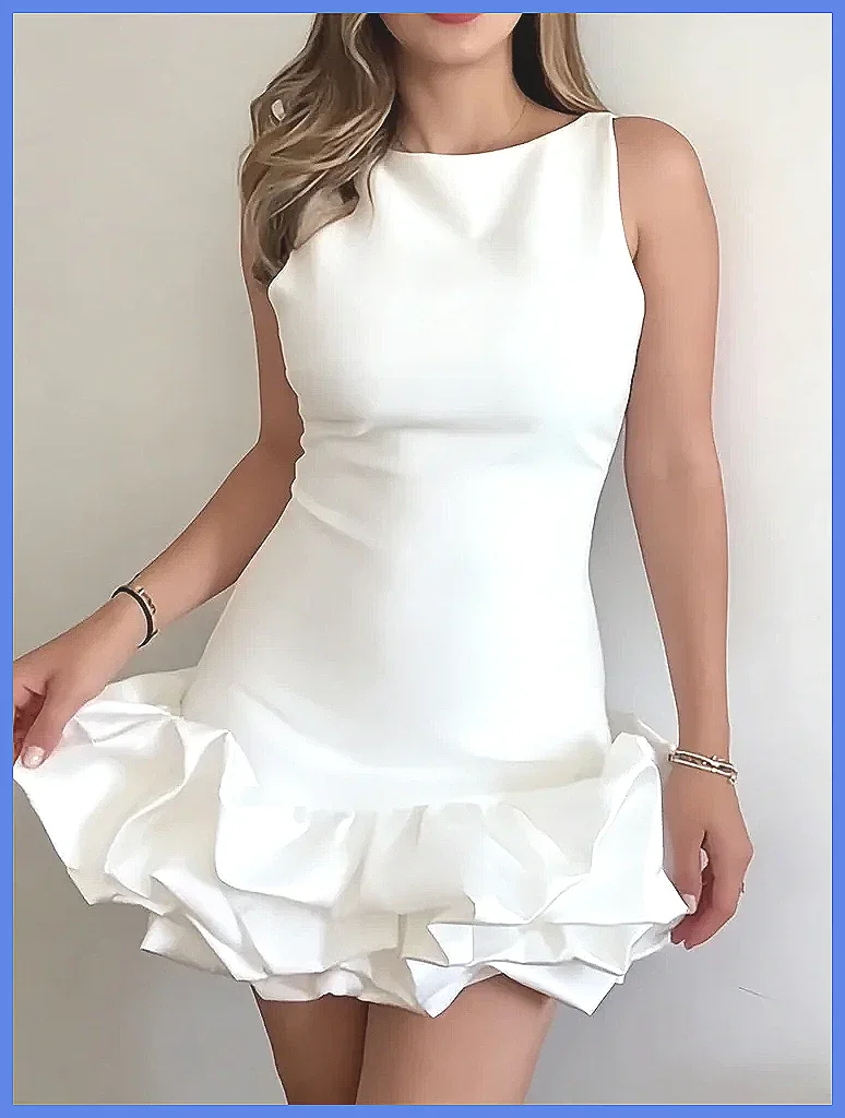 3D Floral Patchwork Bodycon Dress - Sexy Backless Sleeveless Mini Dress for Women, Party & Summer