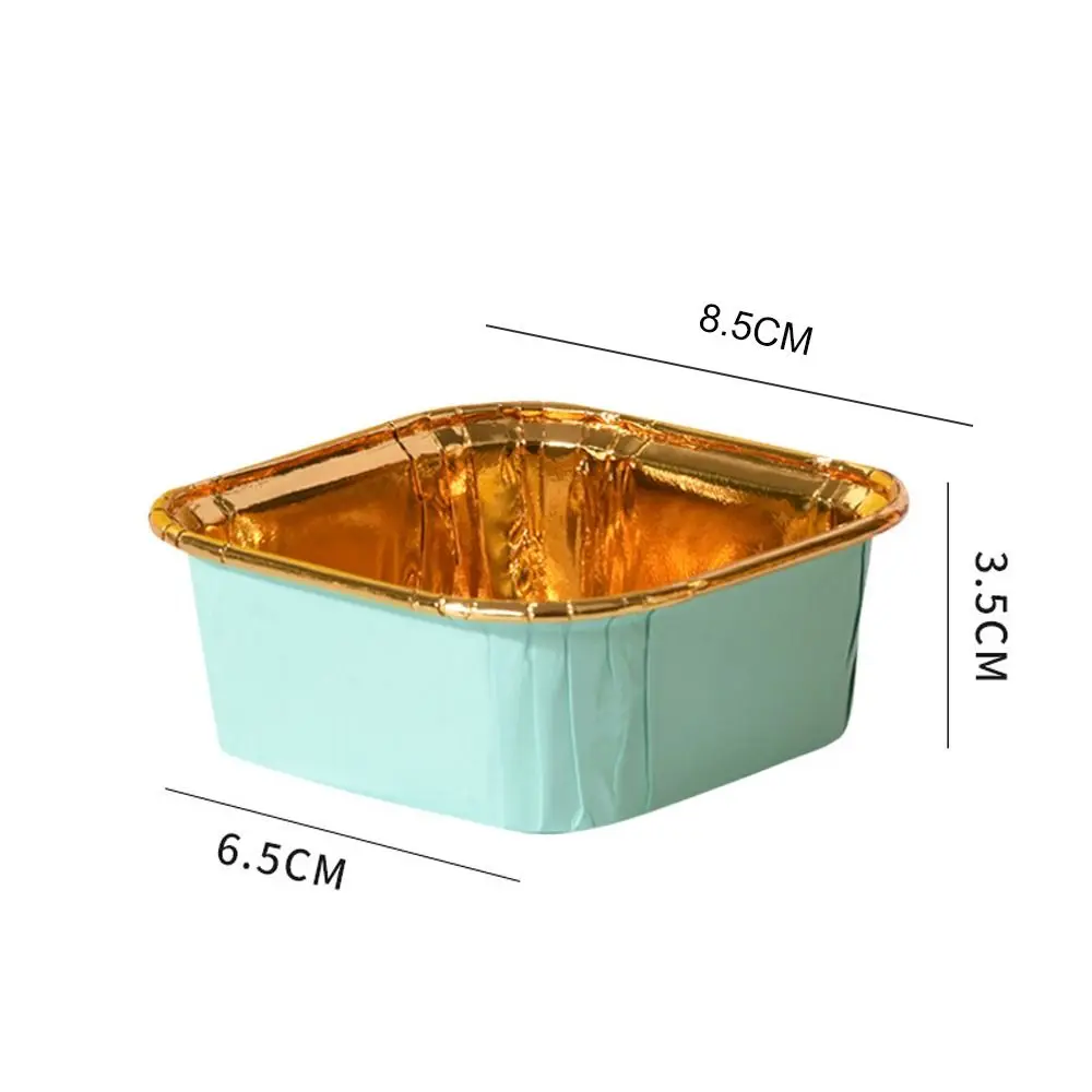 50pcs Brown Letters Muffin Cupcake Paper Cups Square Cupcake Liner Baking Muffin Box Cup Case Tray Birthday Cake Party Decor