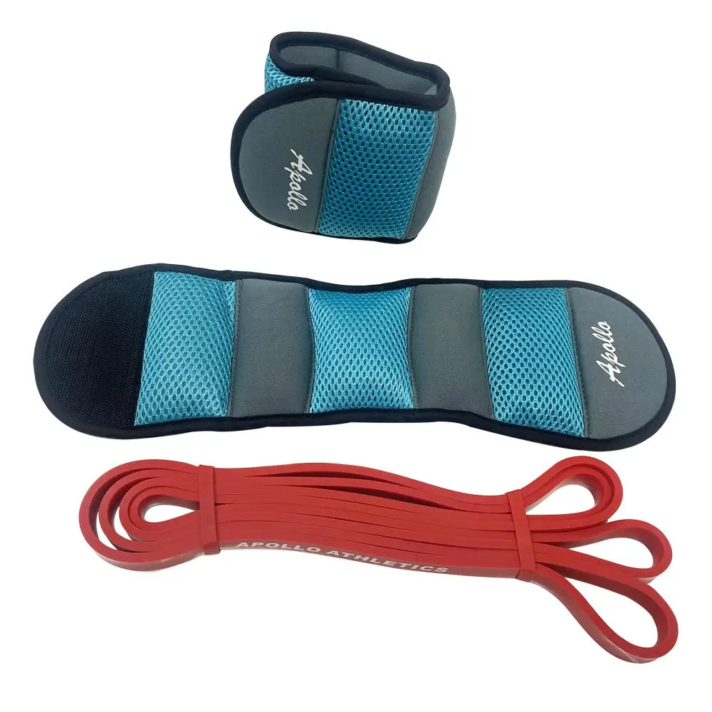 ESB-0.5 & AW-3LB Ankle/Wrist Weights + Resistance Bands Set - Fitness Training, Pull-Up Assist & Therapy for men & Women