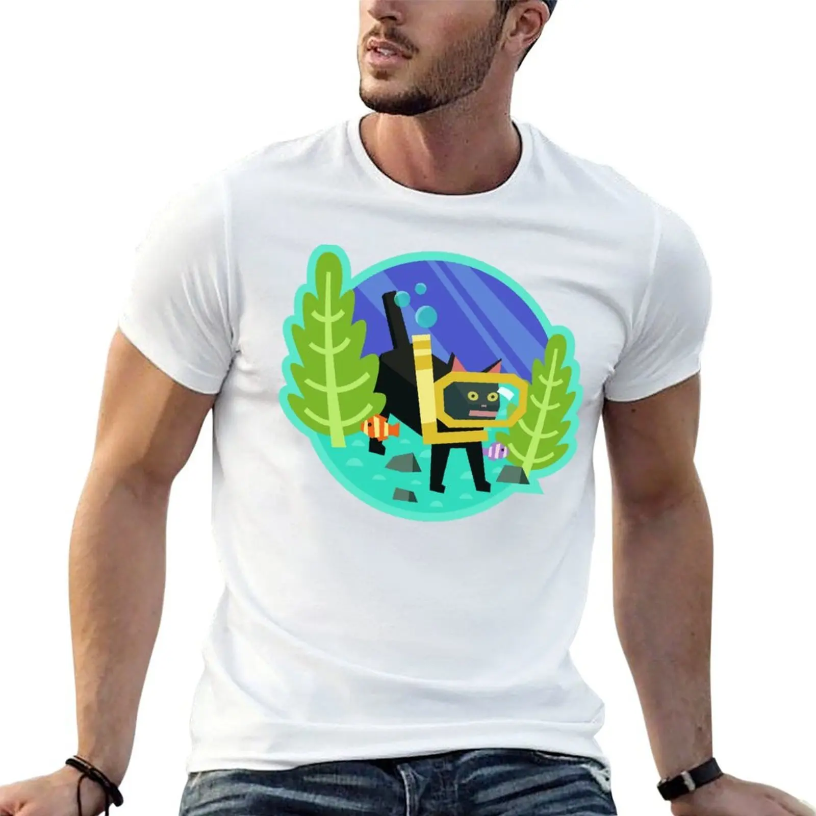 Katamari Damacy Scuba Cat T-Shirt oversized graphic tee shirts graphic tees mens tall t shirts