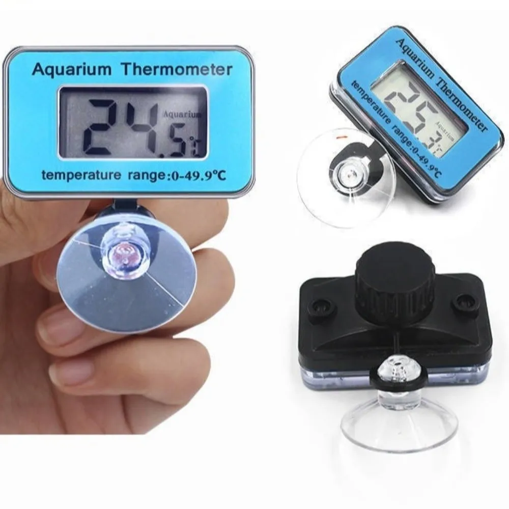 Waterproof Digital Fish Tank Thermometer Suction Cup Mounting Real-time Monitoring Water Temperature Meter Professional Plastic