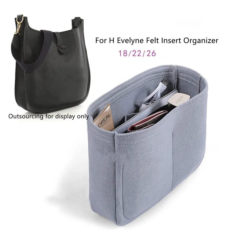 For Evelyne Saddle Felt Insert Bag Organizer Makeup Handbag Organize Travel Inner Purse Portable Cosmetic base shaper for neonoe