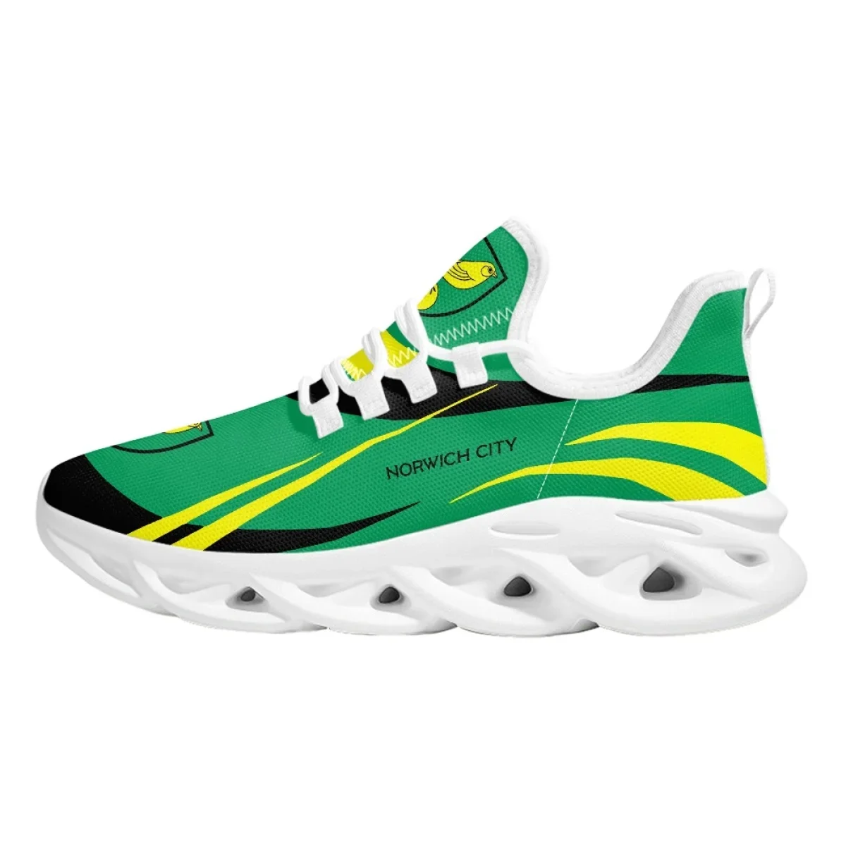 WHEREISART Trend Women's Luxury Shoes Spring Autumn Lady Green Norwich City Logo Print Couple Sneakers Zapatos 2024 Dropshipping