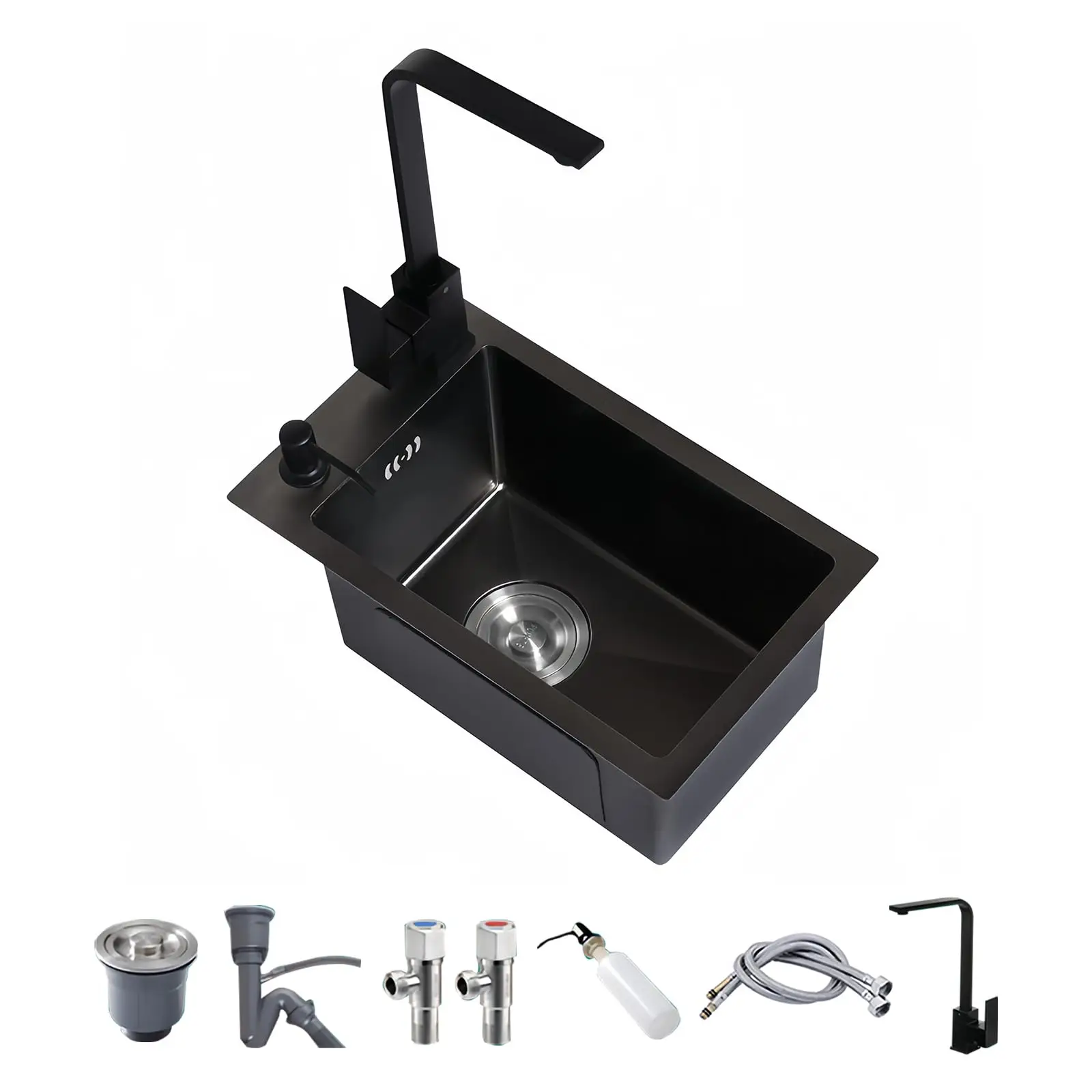 AliExpress – Undermount RV Kitchen Sink 15×12 Inch Stainless Steel Single Bowl With Faucet And Accessories Black