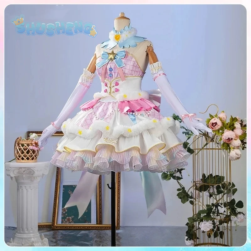 Aikatsu! Series Hoshimiya Ichigo Shining Declares Cosplay Costume Sweet Lolita Dress Accessories Set Party Ball Girl Uniform