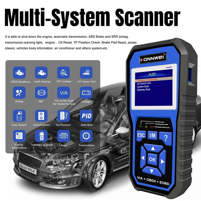 A Dedicated Set Car OBD2 Diagnostic Tool All Systems For VAG For VW For Audi ABS Airbag Oil ABS EPB DPF SRS TPMS Reset Scanner