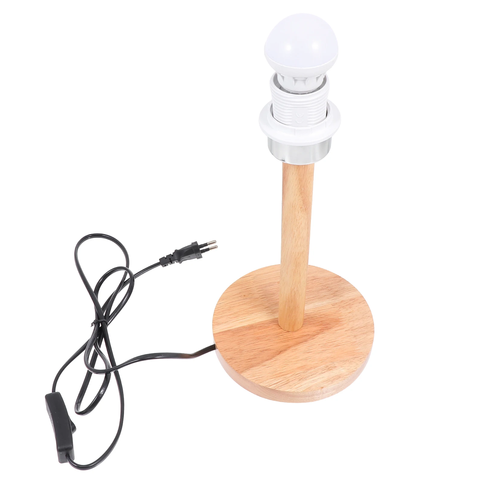 

1pc Simple Wooden Lamp Base Decorative Holder For E27 Bulb Table Lamp Accessory Sturdy Desktop Light Stand Wood Craft