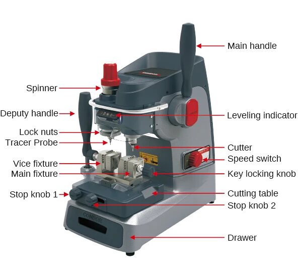 Ikeycutter Condor XC-002 manually key cutting machine same quality as condor xc-mini, xc 007 master series key cutting machine