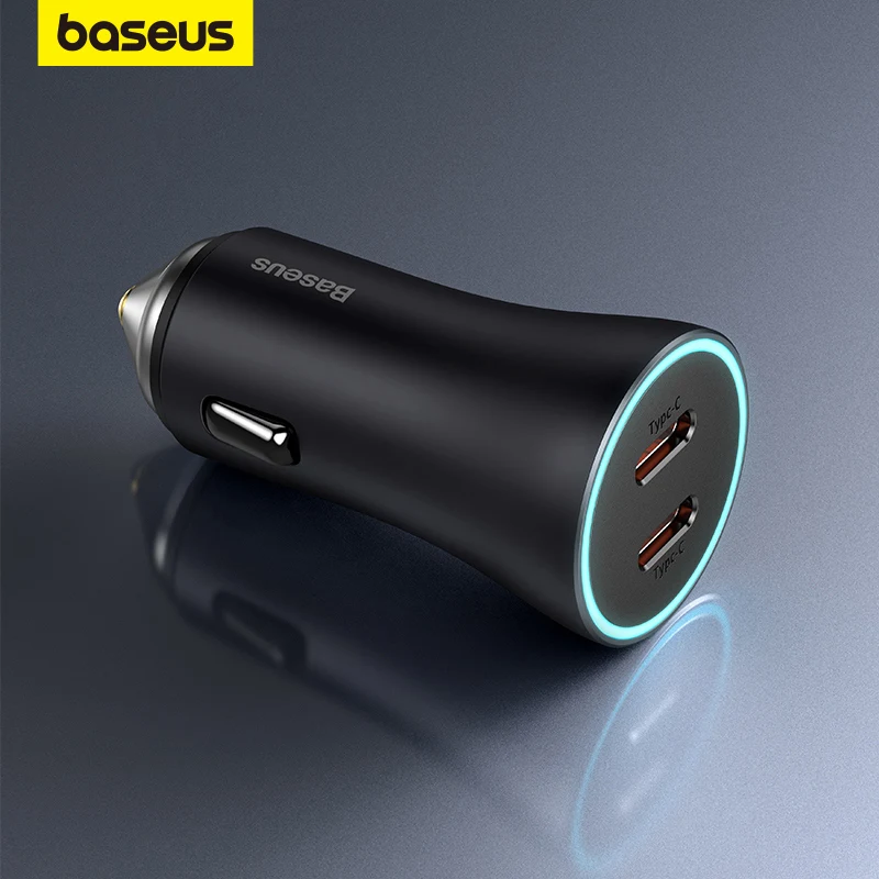 Baseus 40W Car Charger Dual PD Fast Charging USB C Car Phone Charger Quick Charge 3.0 FCP AFC For iPhone 12 13 14 Samsung Xiaomi