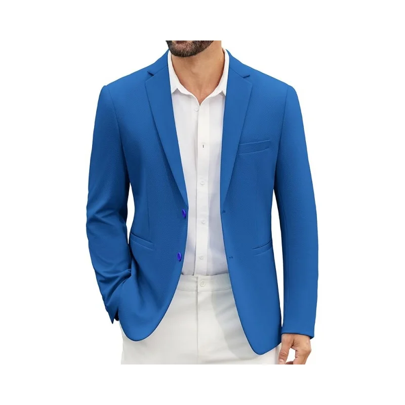 Blazer masculino Freizet jaqueta esportiva leve com 2 botões jaqueta de casamento de ajuste regular