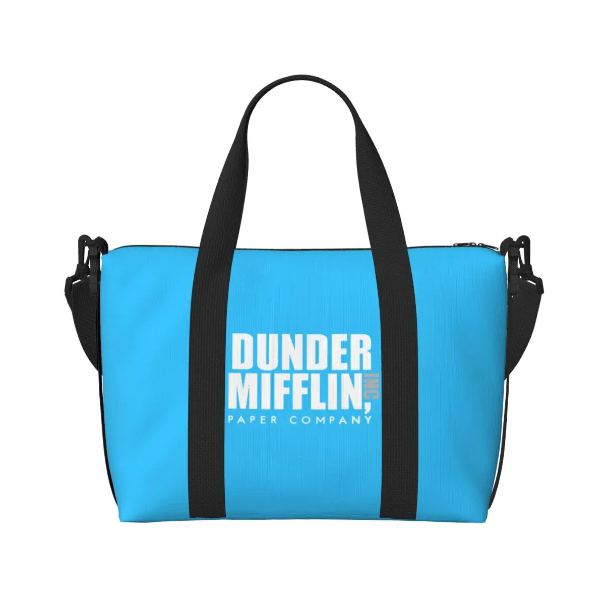 Custom The Office TV Show Dunder Mifflin Paper Company Beach Tote Bag Women Large Compartment Beach Gym Travel Bags