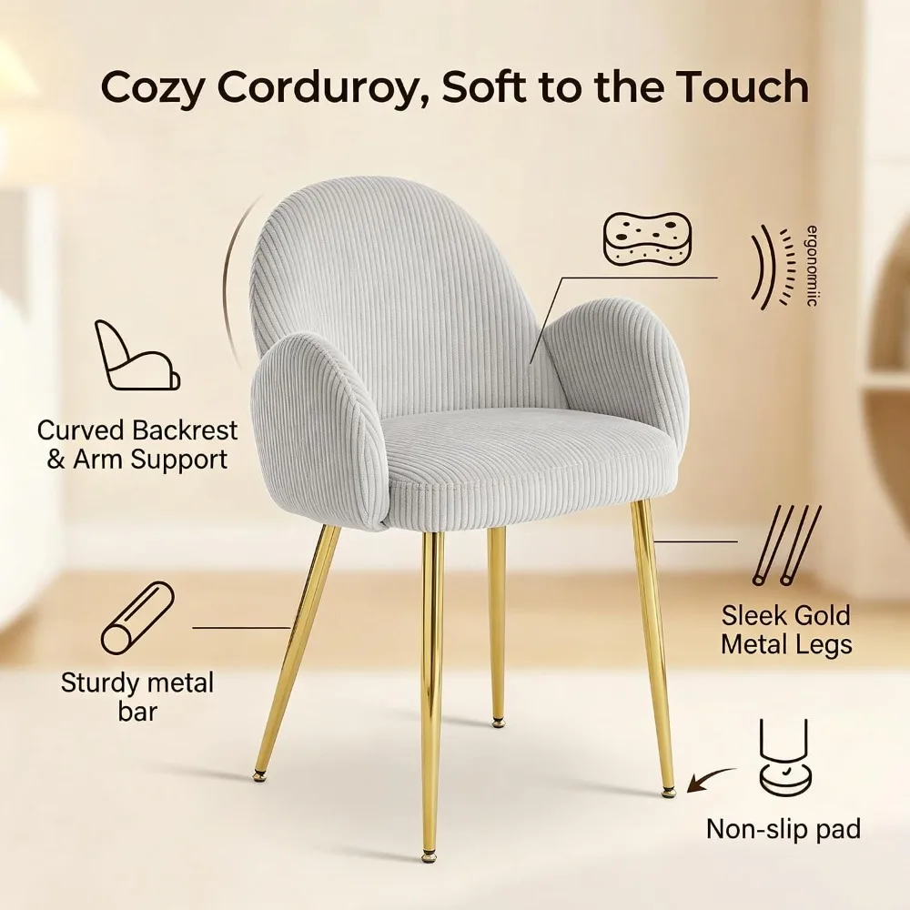 Modern Corduroy Dining Chairs 3