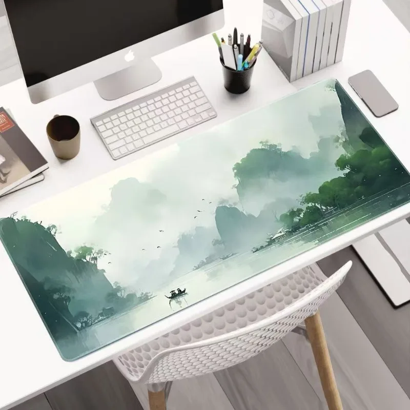 Cartoon illustration mouse pad oversized cute girl dormitory computer table pad large keyboard pad