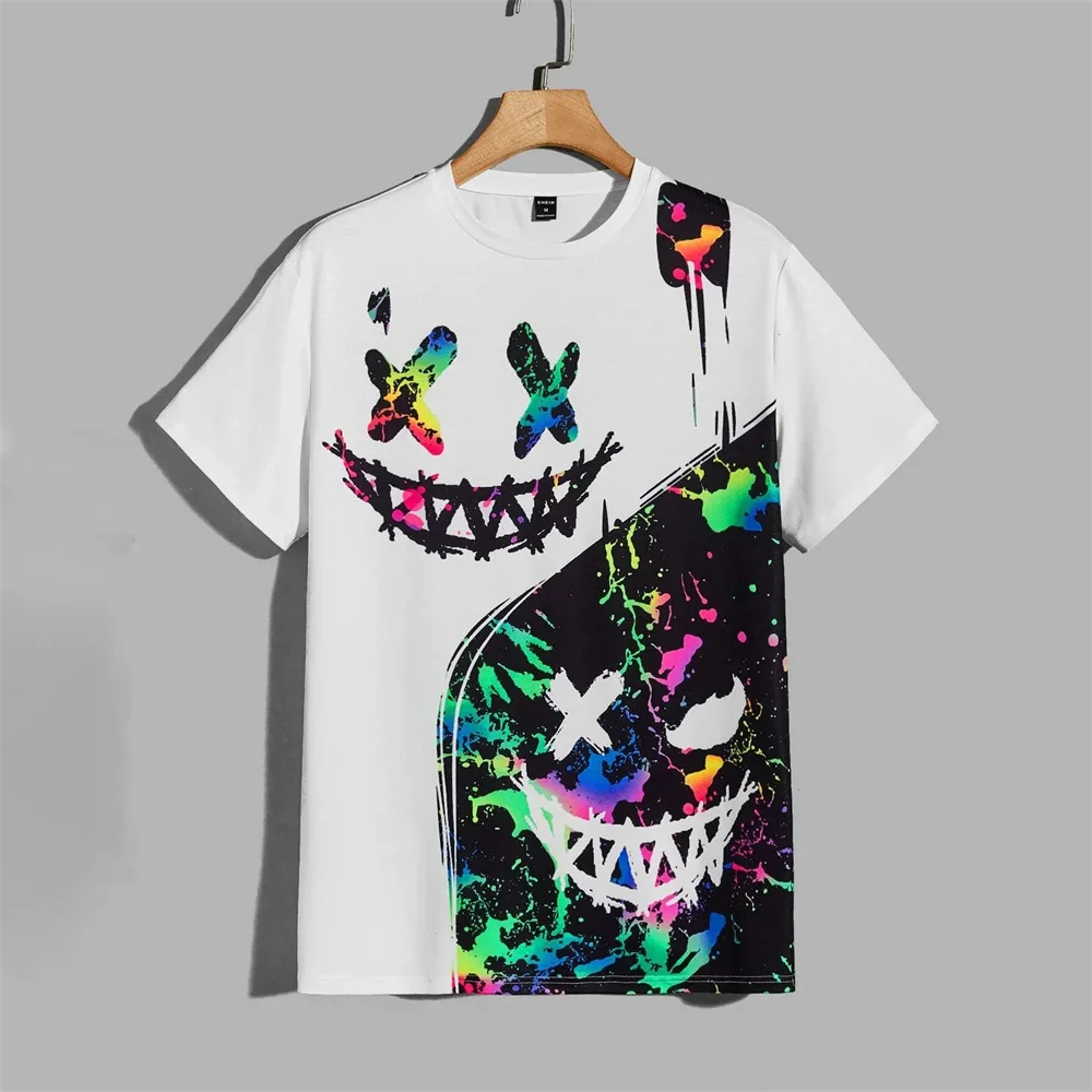 2024 Street Fashion T-Shirt Hip Hop 3d Print Top Tee T Shirt Men Micro Elastic Loose Breathable T Shirt Men Clothing Summer