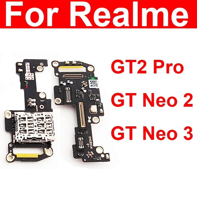For Realme GT2 Pro GT Neo 2 3 phone SIM Card Slot phone Board Sim Card Connector Board Flex Cable Repair Parts
