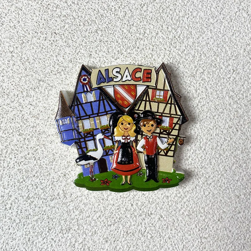 

Alsace tourism souvenirs, 3D character wine land, office, home kitchen decoration gifts, refrigerator strong magnets