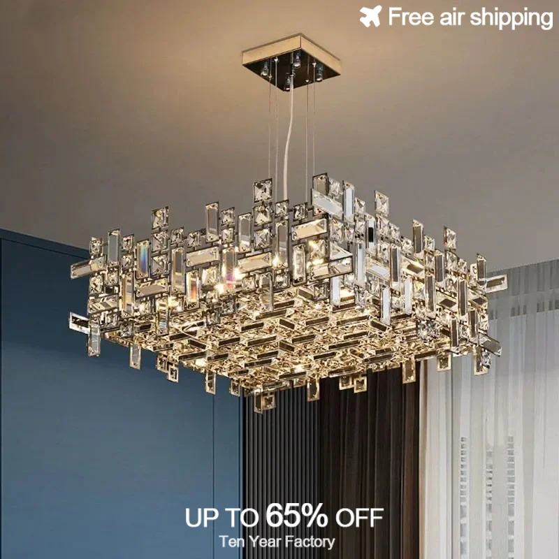 

Italian Modern Luxury Crystal LED Chandelier for Villa Living Room Bedroom Dining Table Kitchen Decorative Lighting