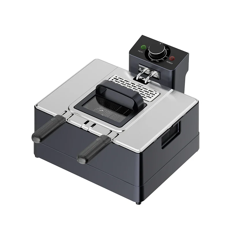 Commercial Electric Fryer Large Capacity Thickened Multifunctional Fryer Stall Single Cylinder Frying Fries French Fries Machine