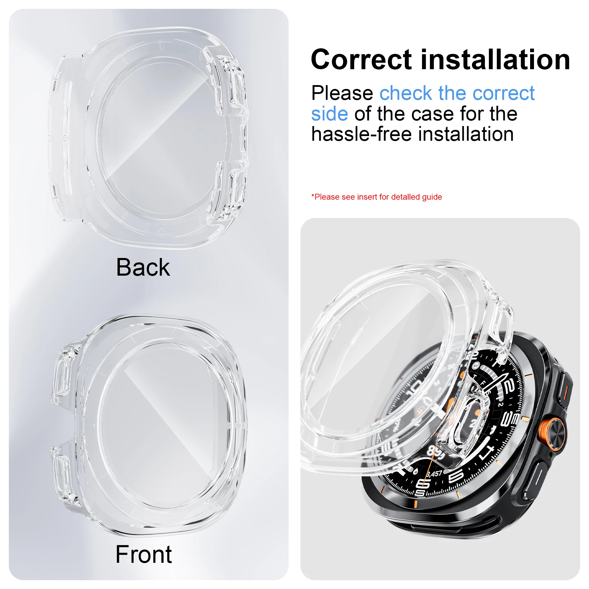 Schutzhülle für Samsung Galaxy Watch Ultra 47mm Zubehör Gehärtetes Glas Displayschutz Hartes PC-Gehäuse Galaxy Watch 7 Ultra Abdeckung – Detail 4