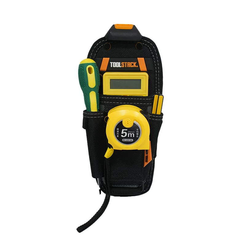 TOOLSTACK Mini Electrician Clip On Tool Pouch Snap Clip Belt Holster Small Hardware Waist Bag Portable For DIY Construction