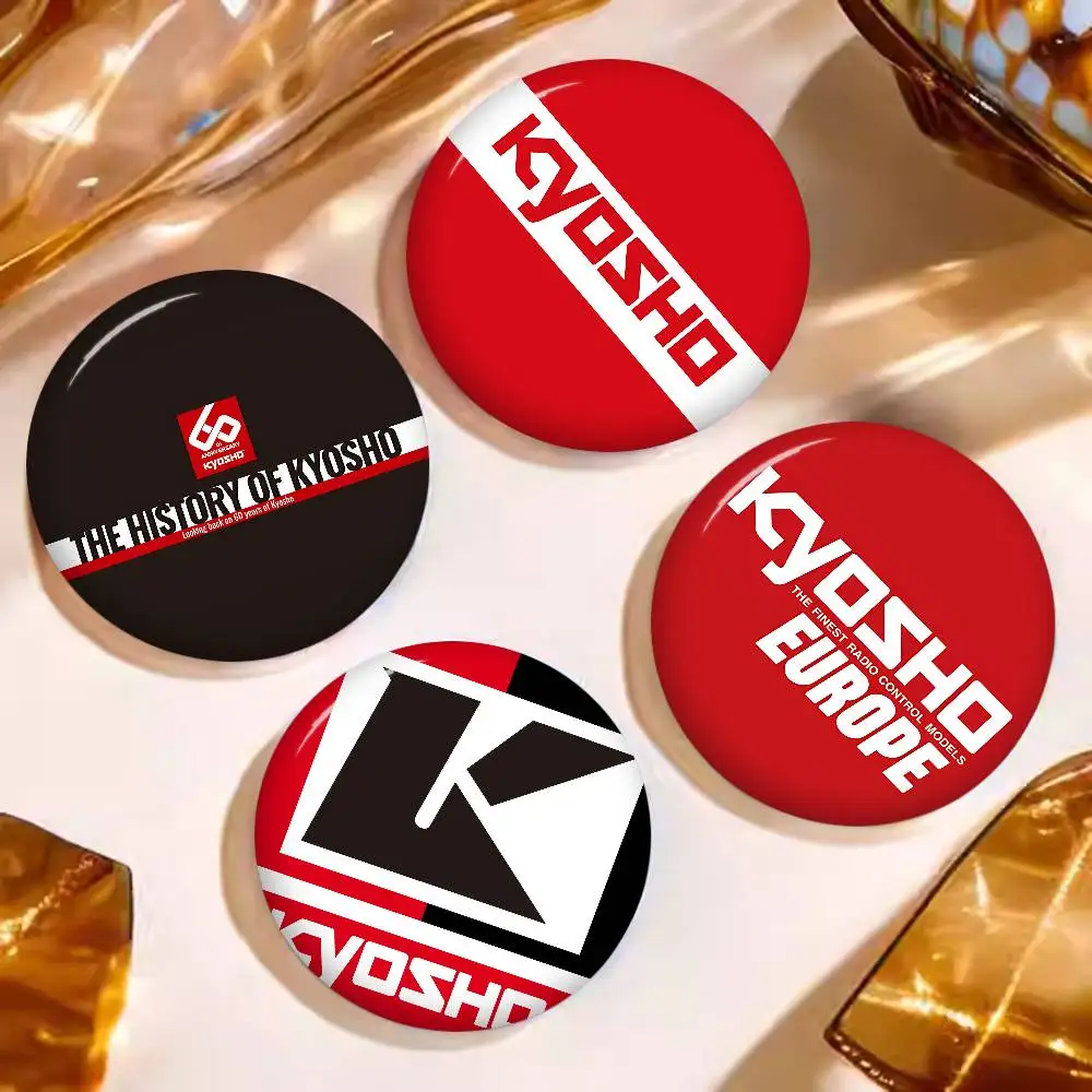 Kyosho Japan RC Logo Creative Pins Funny Round Snap-in Brooch Badge Backpack Hat Accessories Jewelry Gifts for Friend