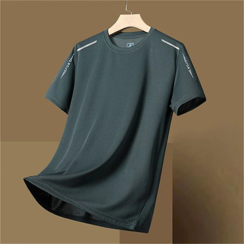 Herren-Sport-T-Shirt, Badminton, Tennis, Trainingsanzug, Sommer, Laufen, Fitness, bequem und atmungsaktiv, kurzärmeliges Oberteil mit O-Ausschnitt – Detail 11