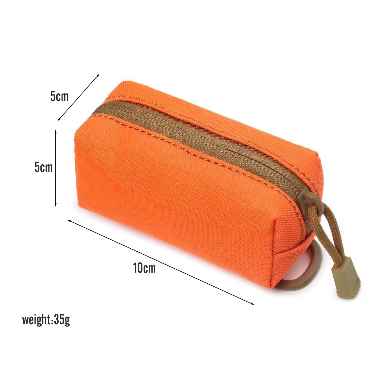 Outdoor Mini EDC Zipper Pouch MOLLE Small Portable Nylon Key Coin Purse with D-Ring for Cycling Hunting Hiking Travel