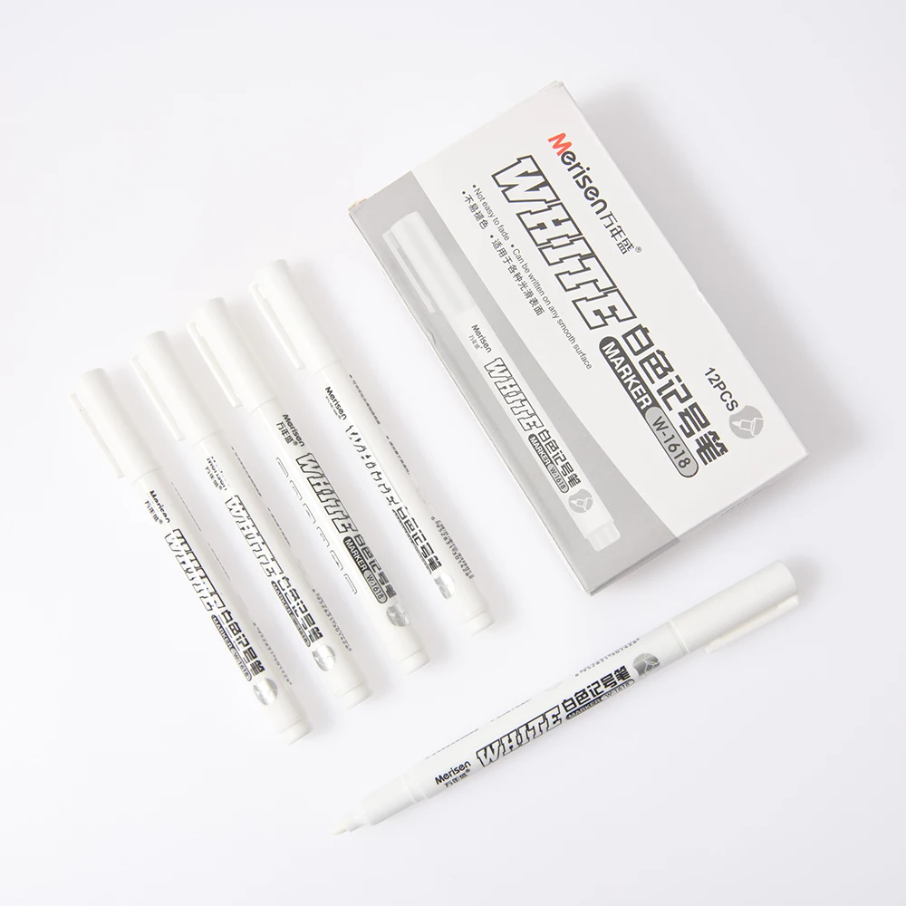 Oilproof White Marker, Graffiti Pen, Caneta Gel permanente para tecido, Madeira, Marcador de couro