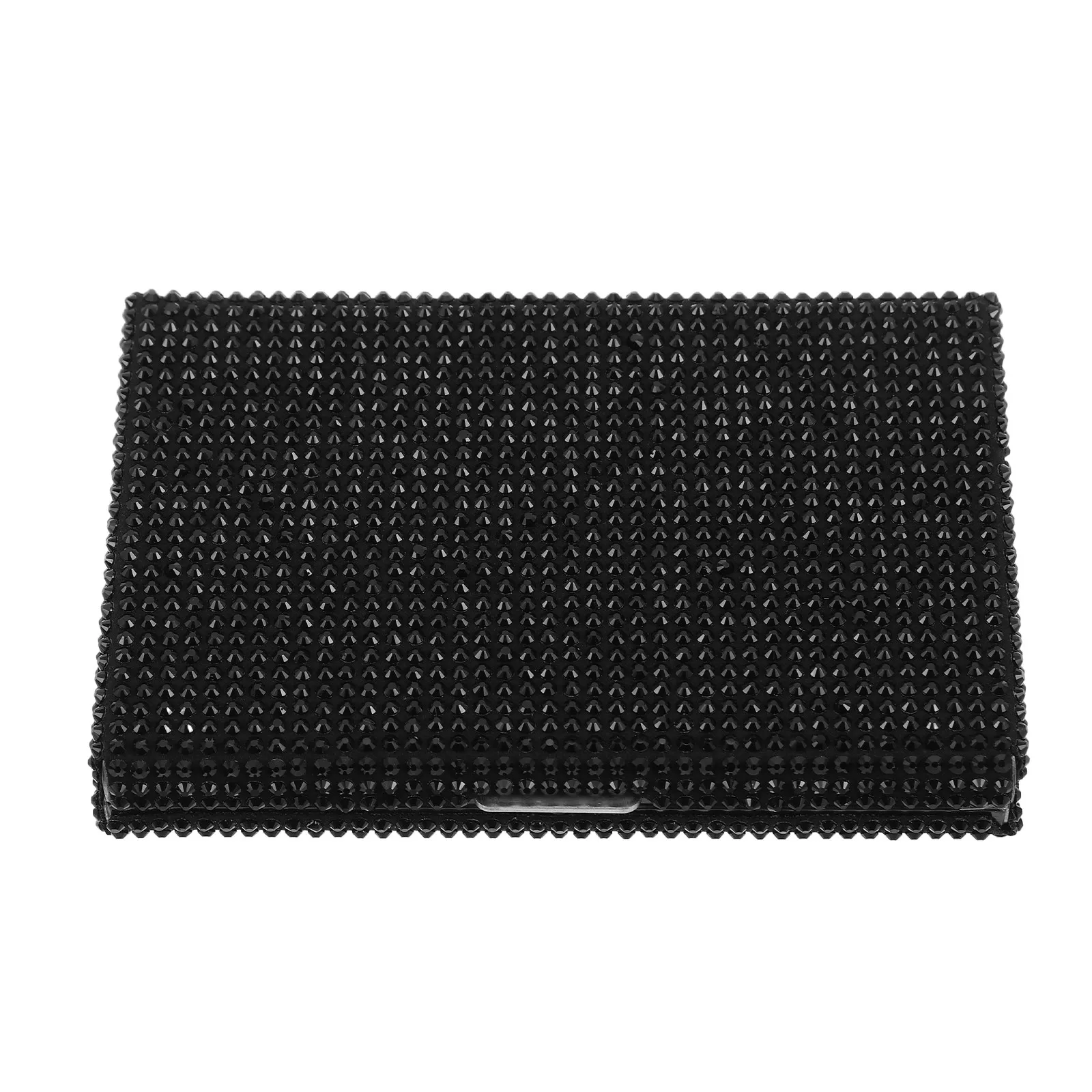 Slim Metal Business Card Case Rhinestone Car Interior Pocket Organizer Portable Travel Holder for Men Women Name Card Holder Box
