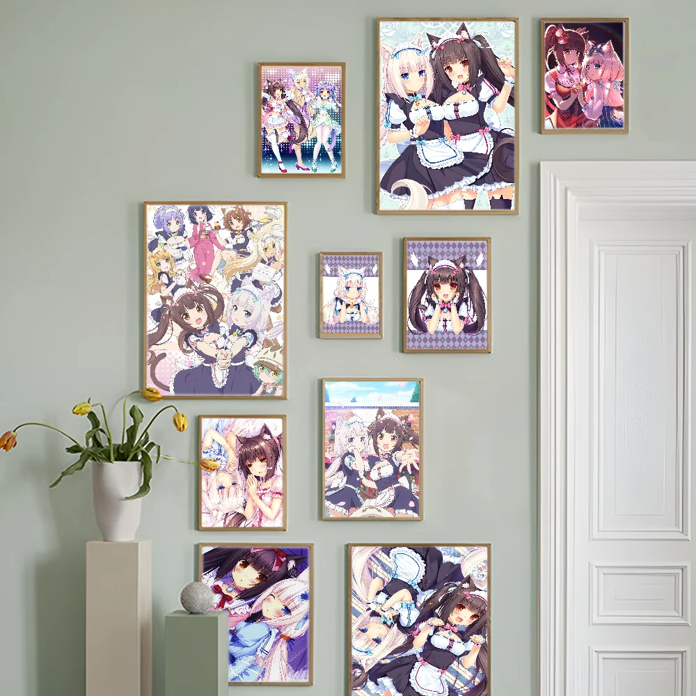 Anime Nekopara Movie Movie Sticky Posters Vintage Room Home Bar Cafe Decor Room Wall Decor