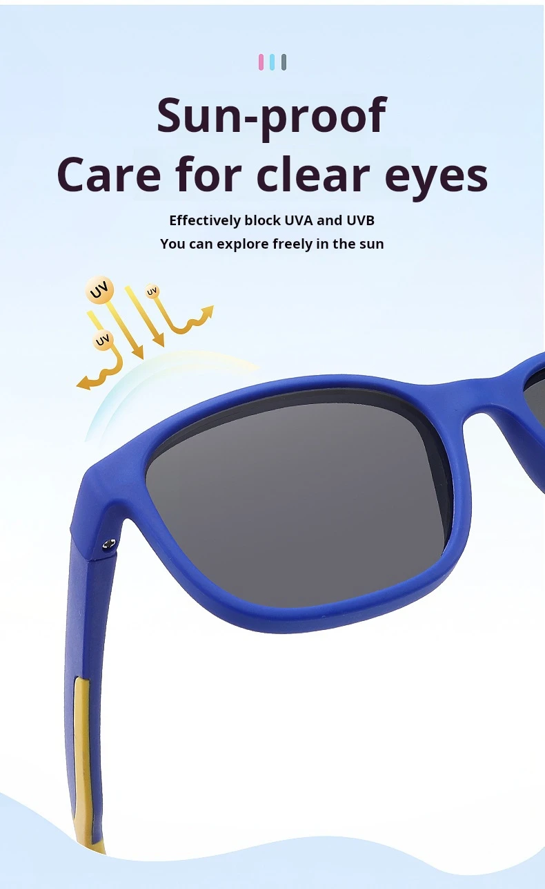 Fashion Square Polarisierte Kinder-Sonnenbrille, ultraleicht, umweltfreundliche Materialien, Sonnenbrille für Jungen und Mädchen, Outdoor-Sport-Sonnenbrille – Detail 7