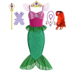 Little Mermaid Ariel Princess Costume For Girls Kids Cosplay Children Carnival Birthday Party Prom Clothes Summer Dress Vestidos