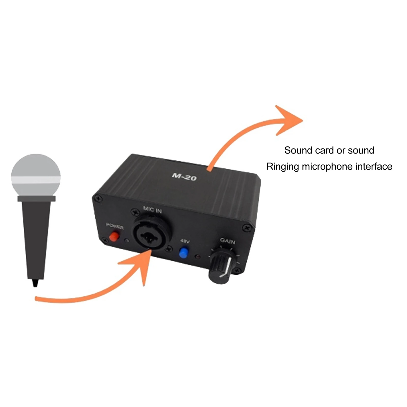 Microphone Preamp Low Noise Microphone Booster Unique Fully Balanced Circuit Compact 48V Phantom Power for Dynamic Microphone image 5