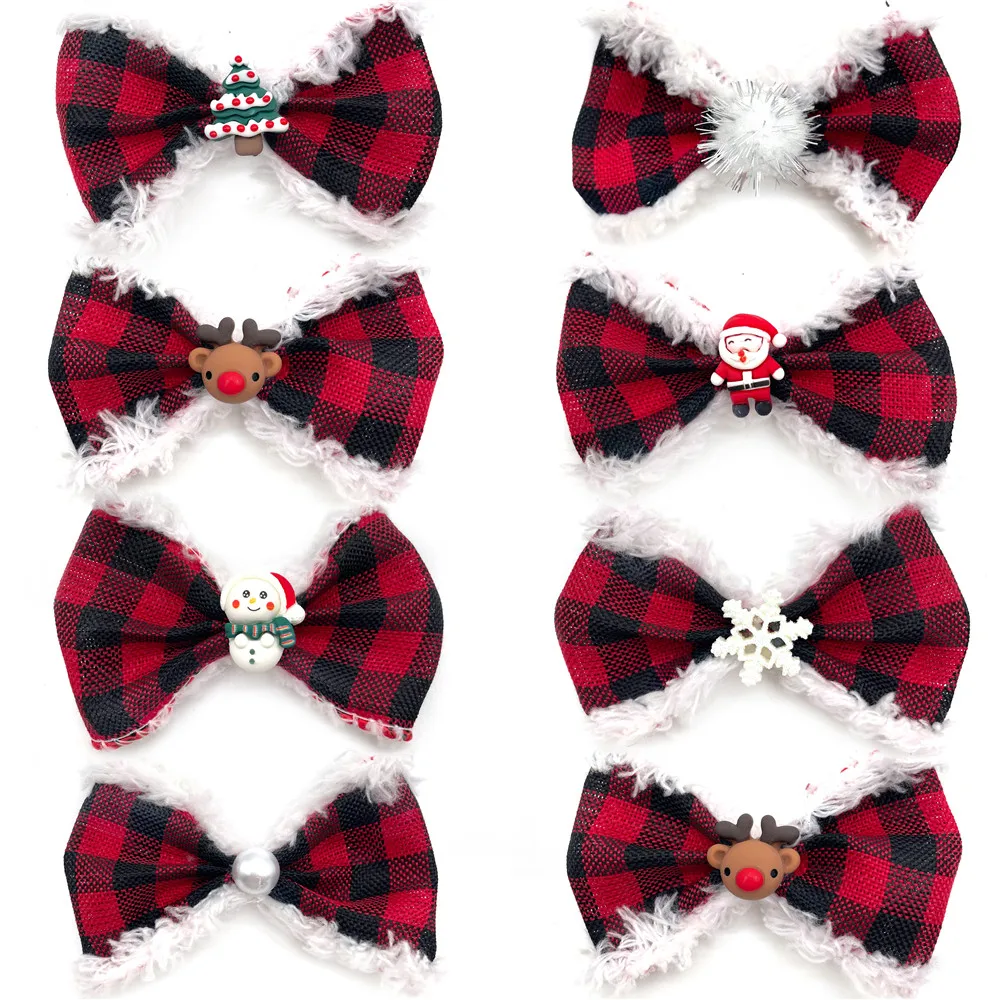 50PCS Christmas Dog Accessories Pet Collar Charms Movable Dog Bowties Dogs Grooming Products Small Dog Accessories Pet Supplies