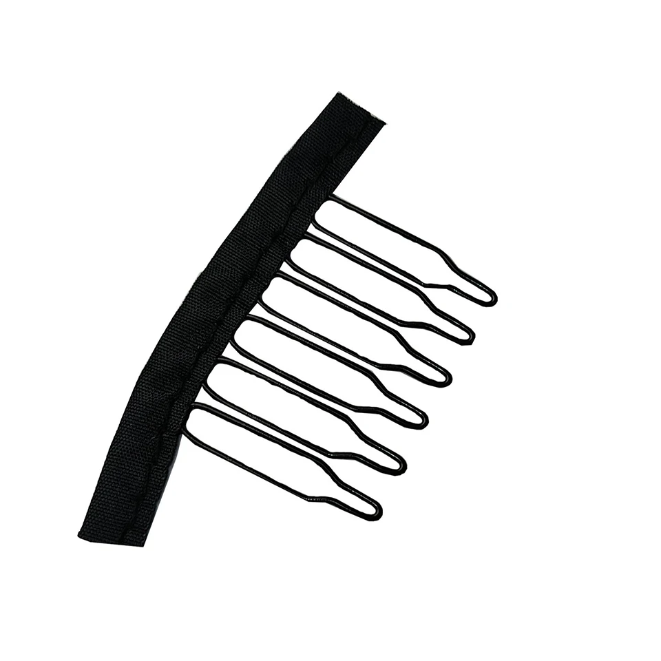 

50 штук прочных расчесок для париков из черной стали с полиэстеровой тканью, аксессуары для париков, инструменты для укладки волос