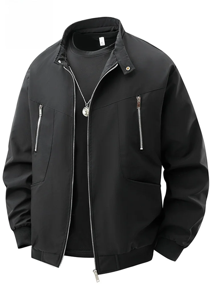 

New High Street Men's Loose Fit Zipper Jaet American Retro Workwear Spring Youthful ular Polyester Fiber Long Sve