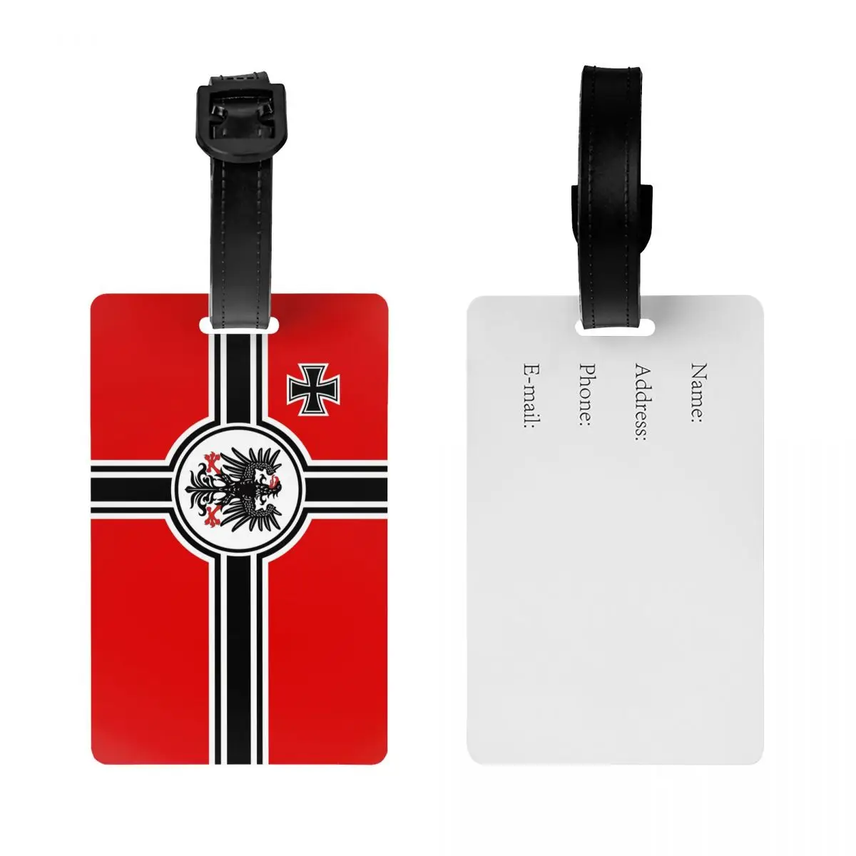 Custom German DK Reich Empire Of Flag Luggage Tag With Name Card Germany Proud Privacy Cover ID Label for Travel Bag Suitcase