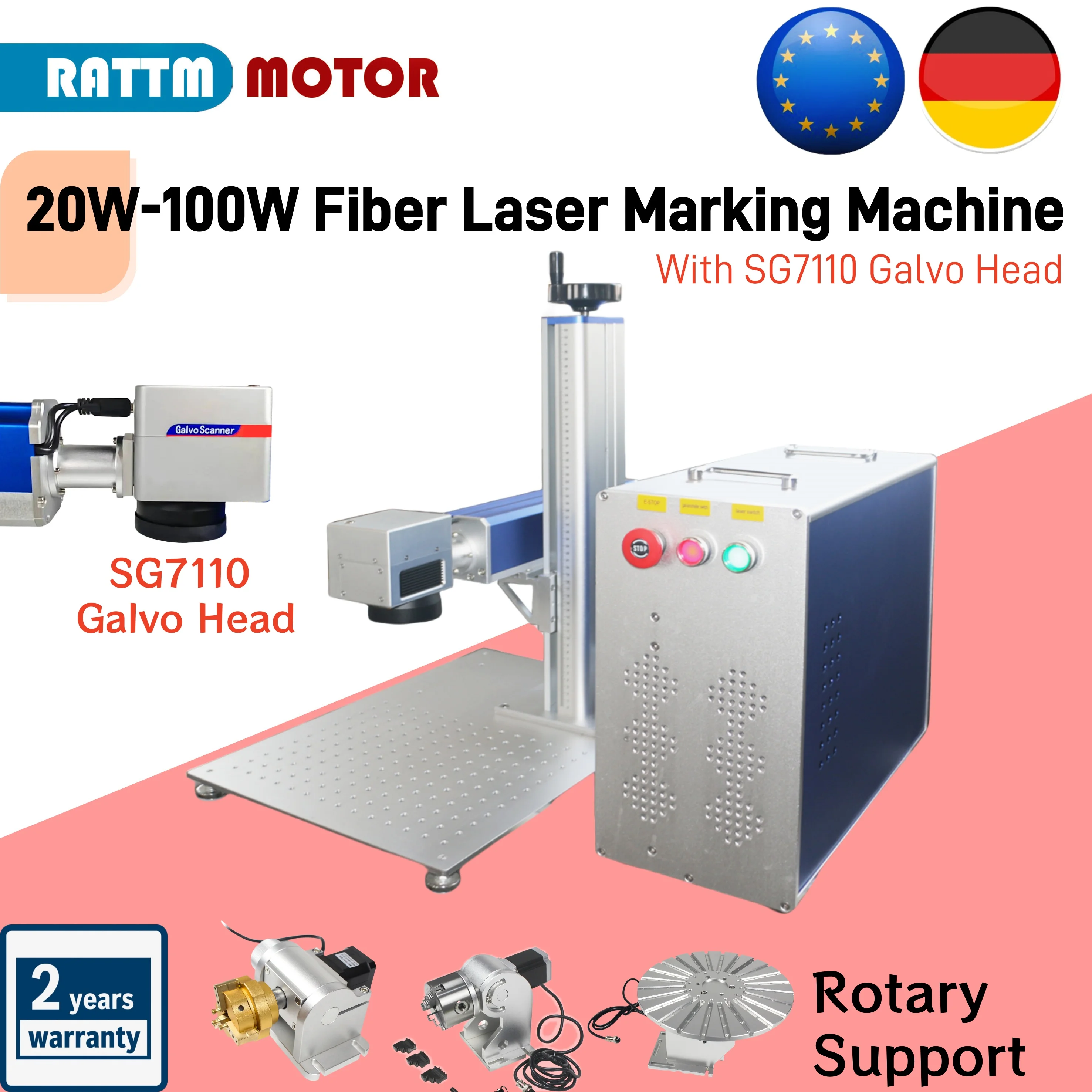 

JPT M7 MOPA 20W 30W 60W 80W 100W Fiber Laser Engraving Color Marking Machine Metal Steel Jewelry Gold Ring SG7110 Galvo Head