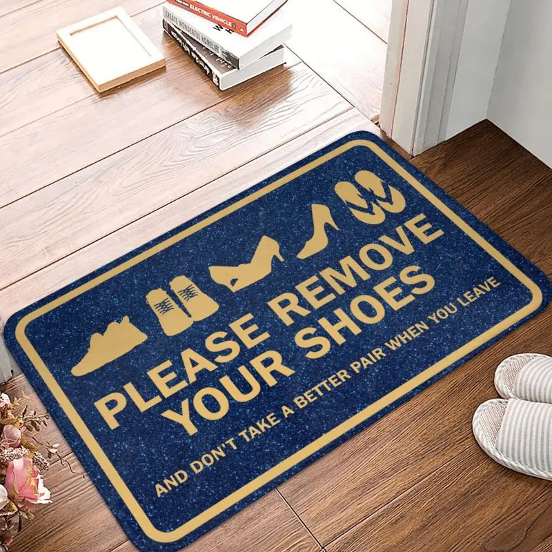 Please Take Off Your Shoes Doormat Non-Slip Entrance Welcome Kitchen Bath Door Floor Mats Toilet Living Room Rug Carpet Footpad