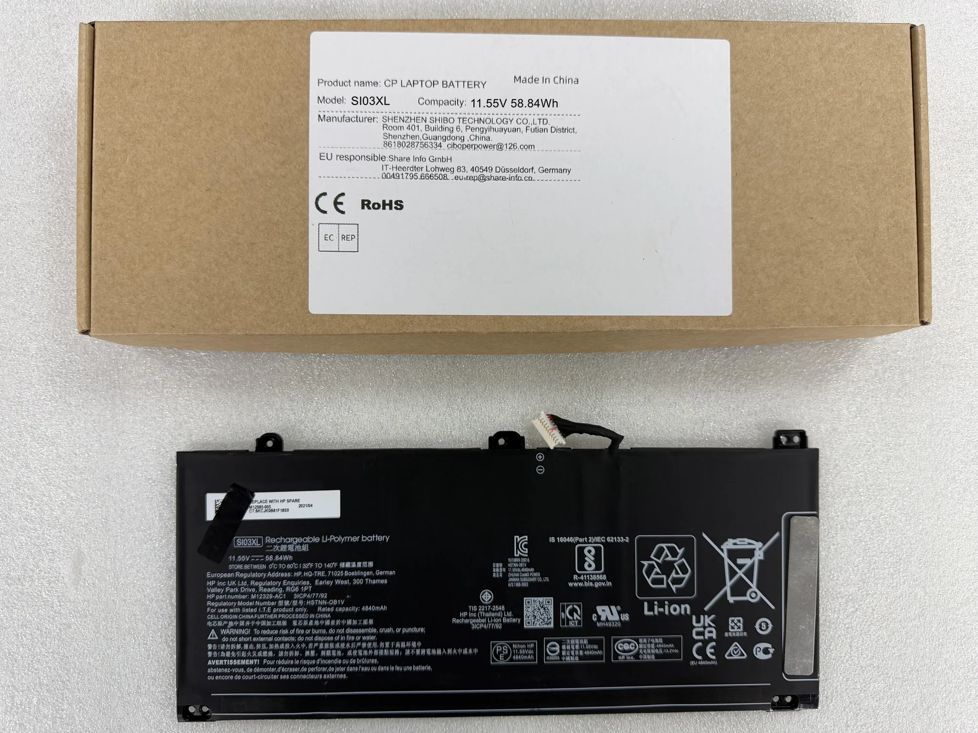 HSTNN-IB9S, HSTNN-OB1V, M12329-1D1 14B-NB 14B-NA 14C-CC Battery SI03XL, M12585-005, M12329-A SI03058XL