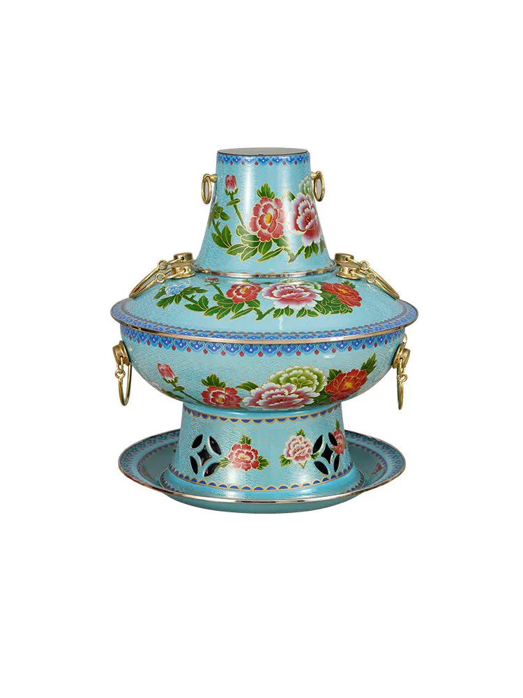 Cloisonne Copper Hot Pot Environmentally Friendly Oil Old Beijing Household Fire Boiler Mutton Split