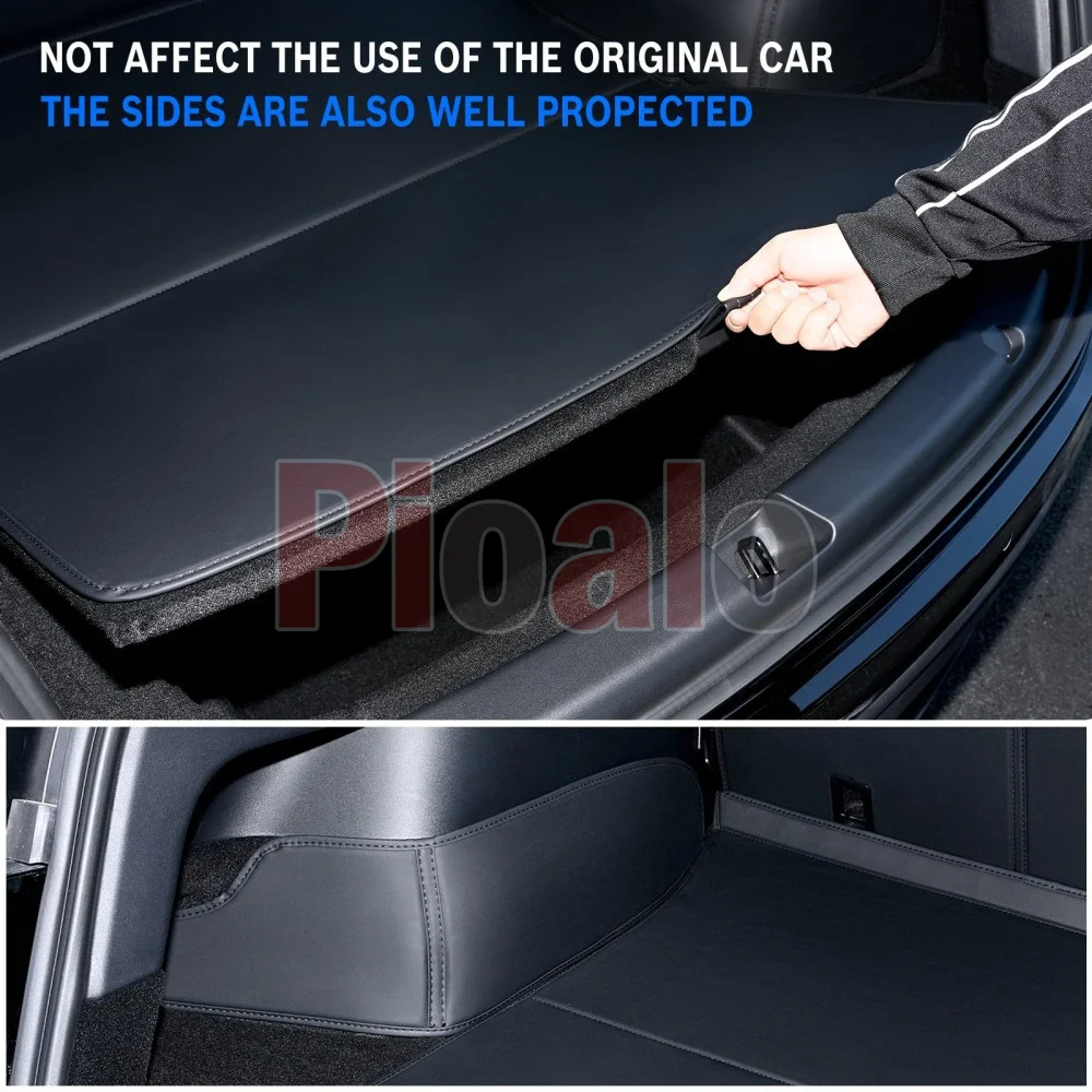 Custom Fit Trunk Mat for 2017-2024 Tesla Model 3 Y 5 Seater Cargo Mat Liner Trunk Pet Mat Rear Seat Cover Durable Leather