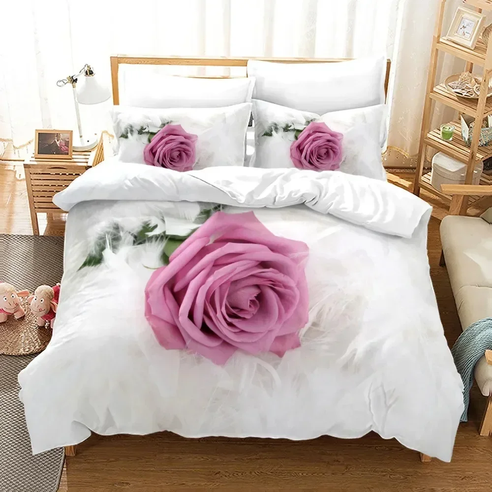 Red Rose Bedding Set Flowers Bedding Set Bedroom Soft Modern Bedspreads Comefortable Kids Duvet Cover Quilt Cover And Pillowcase