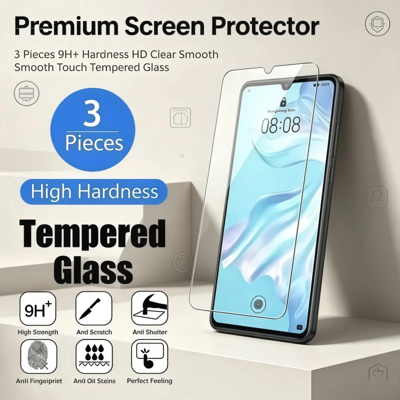 Neue 3-teilige HD-Schutzfolie aus gehärtetem Glas für Huawei P30 P40 P20 Mate 20 Lite Y6 Y7 P9 P10 P Smart Z 2019 2018 Nova 3