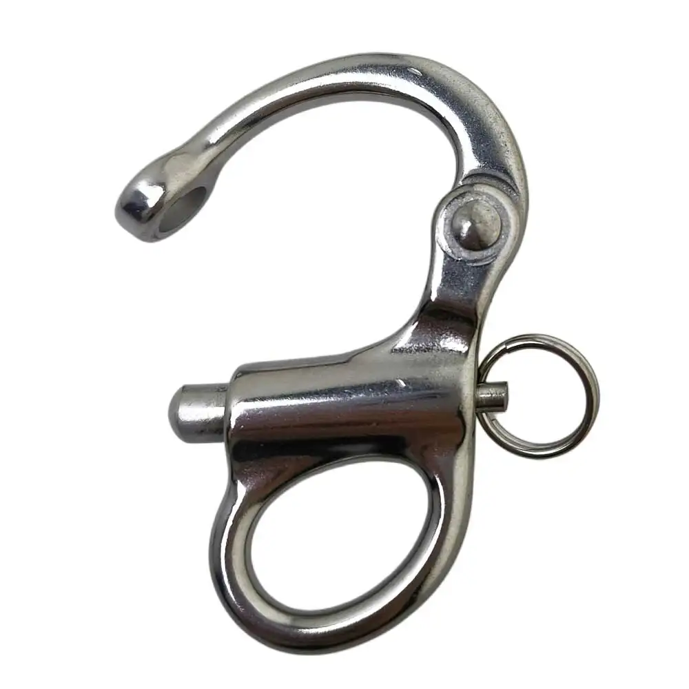 316 Stainless Steel Fixed Bail Snap Shackle with Quick Release O-Ring Pin for Sailboats Boat Rigging Hardware