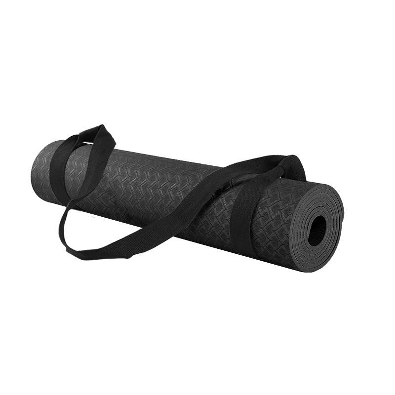Custom Print Eco-friendly Non Slip Exercise Durable 6mm 8mm 1/2 Inch Extra Thick Black Tpe Yoga Mat